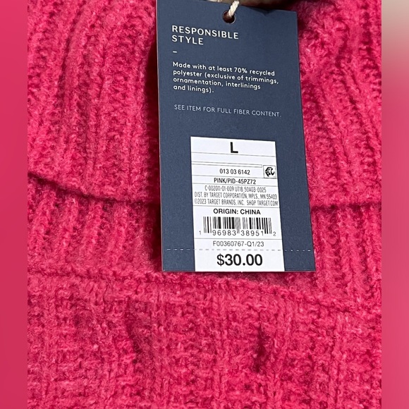 Barbie Pink Mock Turtleneck Sweater - Picture 3 of 3